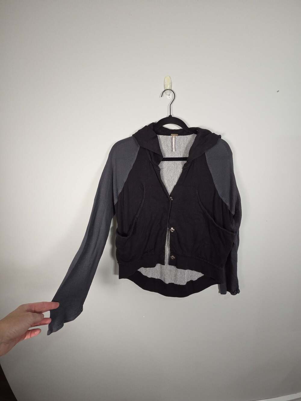 Free People London Calling Colorblock Hooded Cardigan